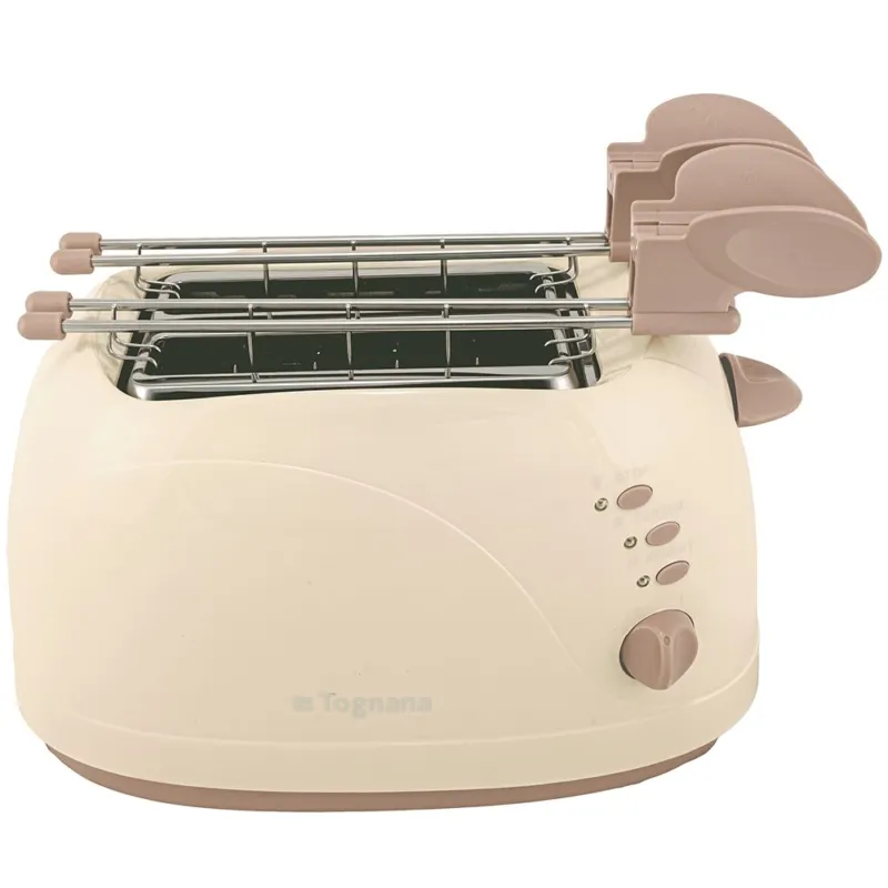 Tostapane Elettrico con Pinze Champagne Beige Popolare