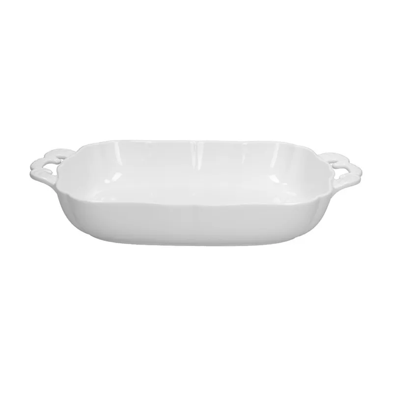 Sconto Pirofila con manici rettangolare cm 39x23x6,5 Brigitte Porcellana Bianco