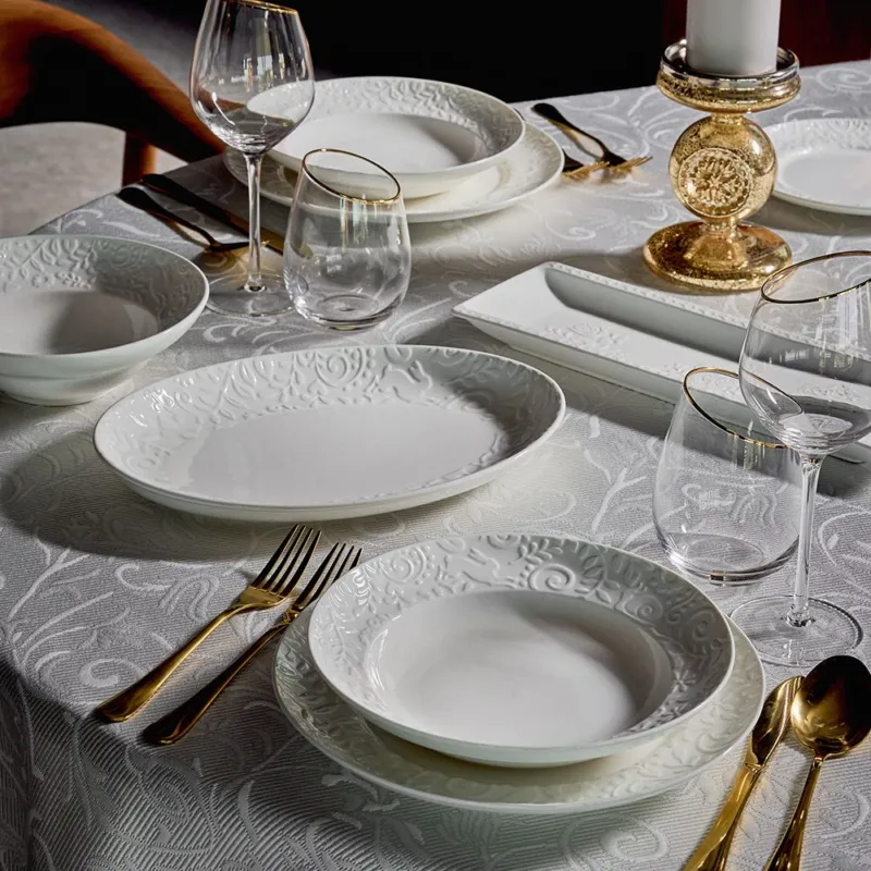 Piatto Ovale 22 x 32 cm Etoile New Bone China Bianco Promozione Esclusiva