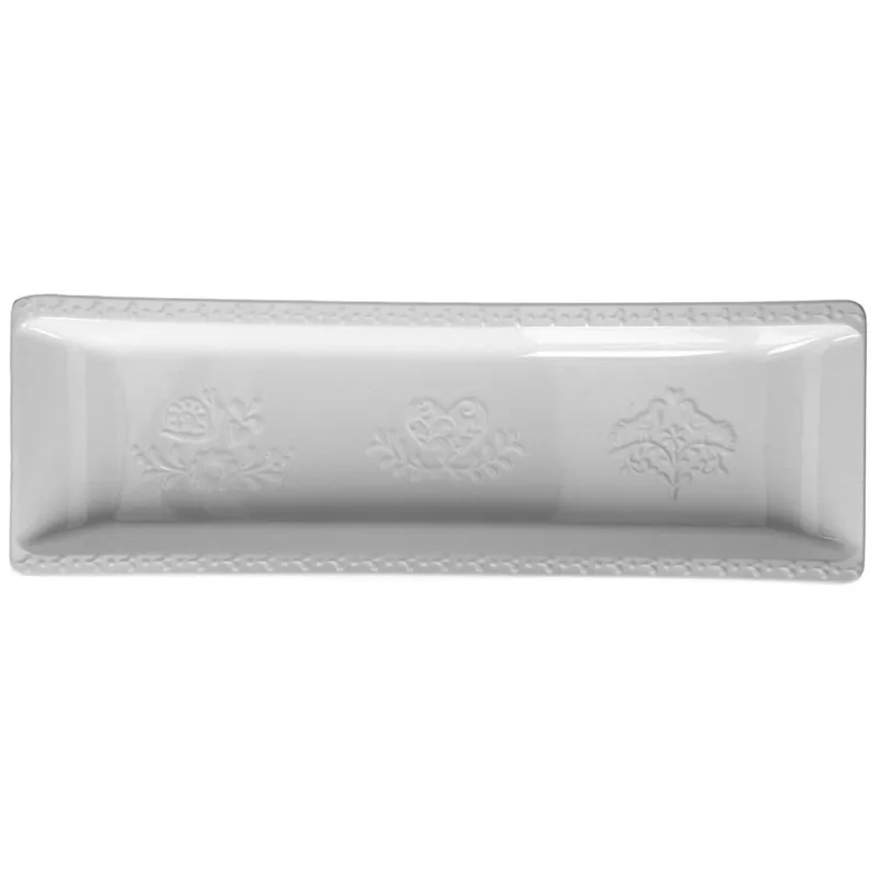 Offerta Piatto Rettangolare 41 x 14 cm Etoile New Bone China Bianco