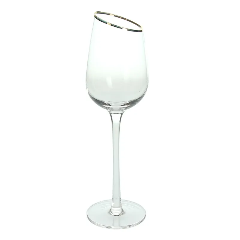 Quantità Limitata Set 6 Flute 200 cc Filo Oro Vetro Trasparente