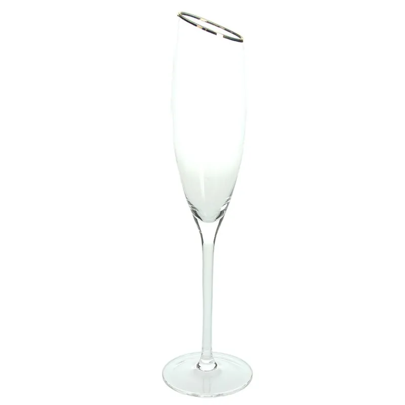 Prezzo Di Fabbrica Set 6 Flute 190 cc Filo Oro Vetro Trasparente