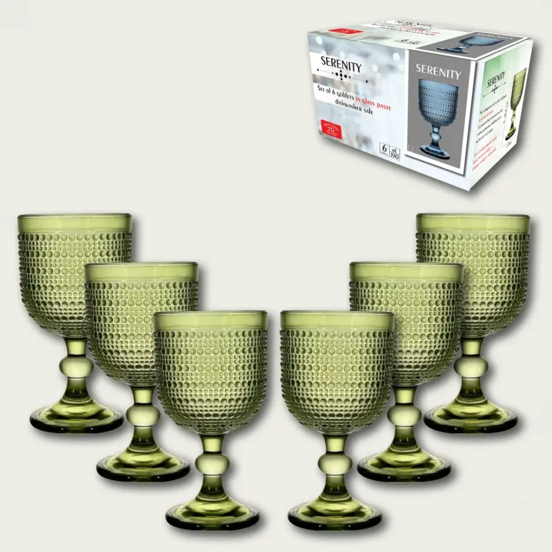 Set 6 Serenity In Vetro,set-6-calici-verde Prezzo Basso