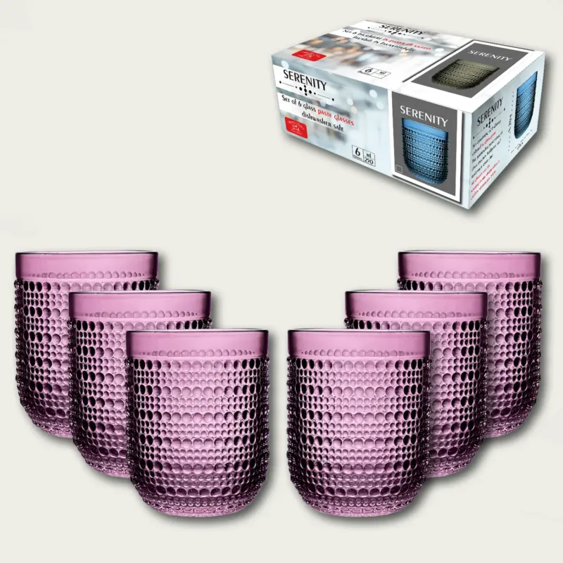 Set 6 Serenity In Vetro,set-6-tumbler-porpora Super Prezzo