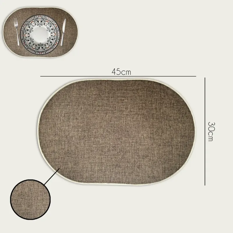 Promozione Tovaglietta Ovale 45x30 cm Poliestere,marrone