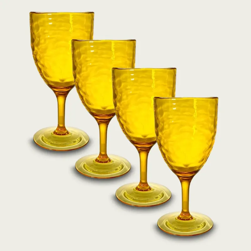 Direttamente Dal Produttore Calice Hammered In Plastica Acrilica,set-4-calici-piu-conveniente-ambra