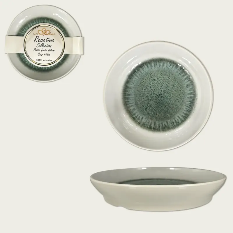 Piatto In Melamina Reactive,verde Ultime Pezzi
