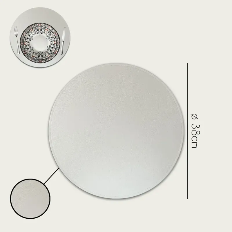 Quantità Limitata Tovaglietta Ø 38 cm Similpelle,set-5-tovagliette-piu-conveniente-crema