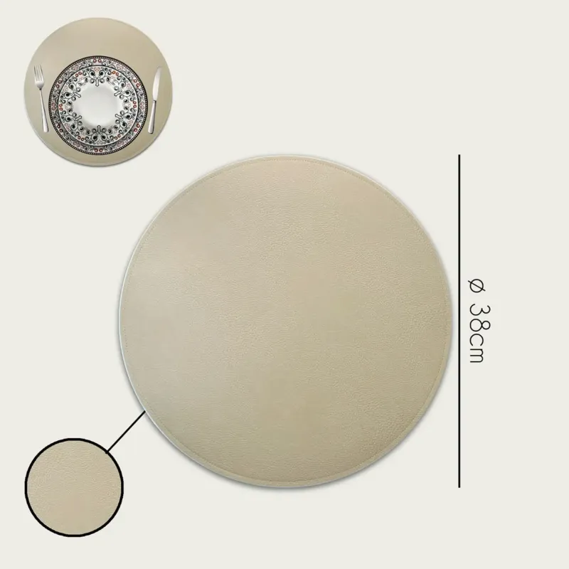 Tovaglietta Ø 38 cm Similpelle,beige Ordina Subito