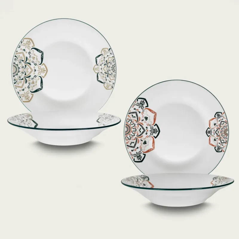 Set 12 Piatti Abstract In Porcellana Compra Online