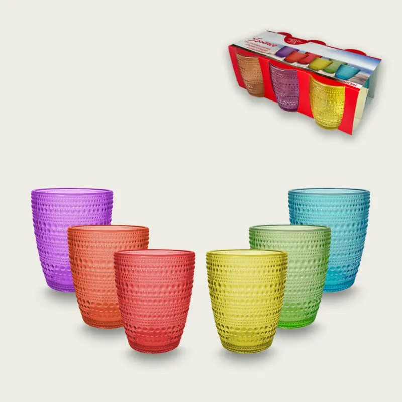 Set 6 Tumbler Essence Colorati In Vetro Compra Online