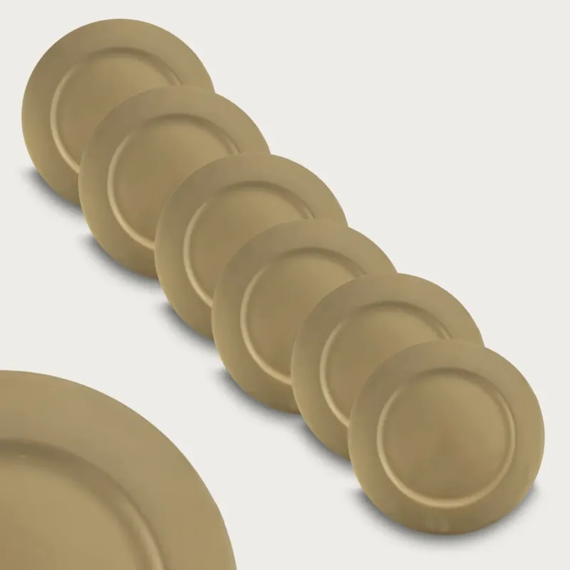 Set 6 sottopiatti Tondo Classic In Plastica,oro Quantità Limitata