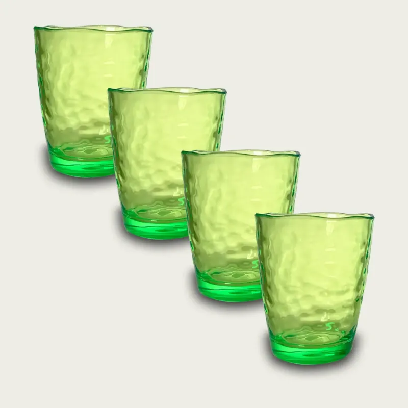 Tumbler Hammered In Plastica Acrilica,set-4-tumbler-piu-conveniente-verde Spedizione Espresso