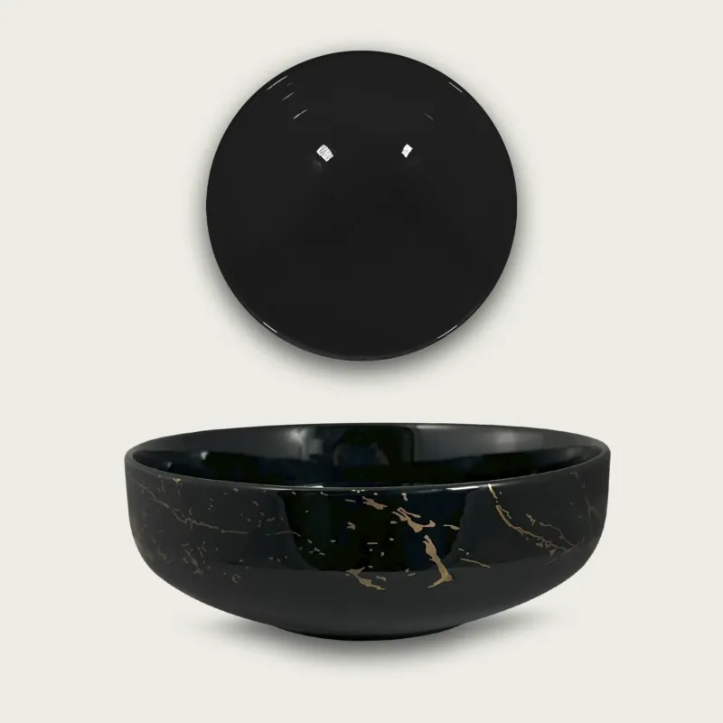 Promo Stagionale Bowl Marble In Porcellana,nero