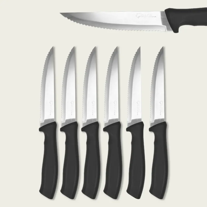 Solo Oggi Set 6 Coltelli Samurai Bistecca,nero
