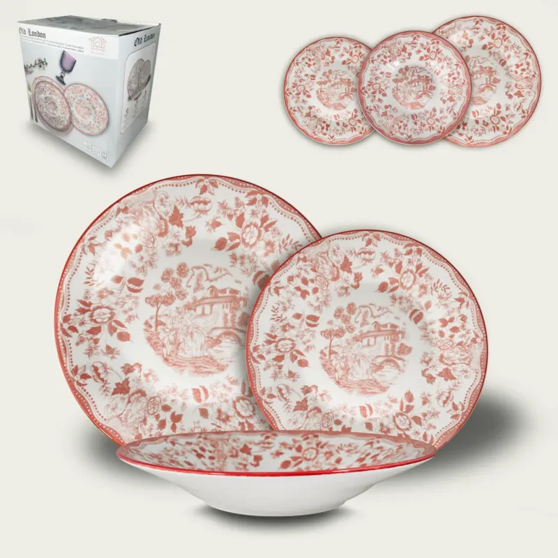 Must-Have Set 18 Piatti Old London In Porcellana,rosa