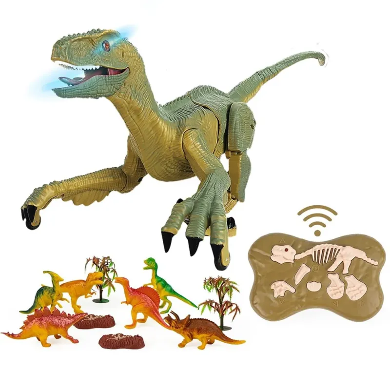 Dinosauro Telecomandato Giocattolo Velociraptor Ricaricabile Luce Led e Ruggito Miglior Prezzo