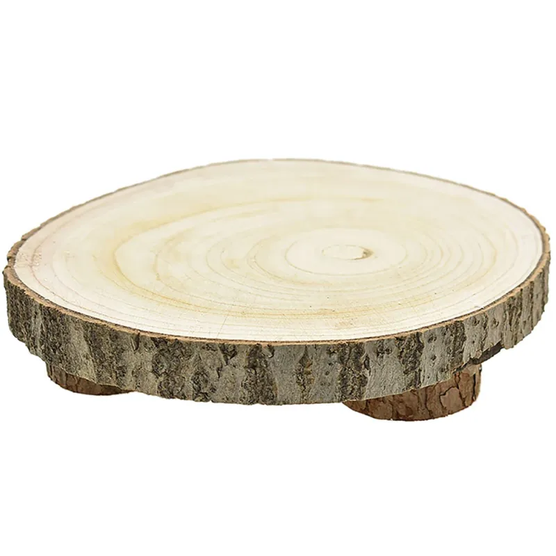 Centrotavola di Legno Base Tronco Decorazione Natalizia 4 Piedi Diametro 20cm Sconto