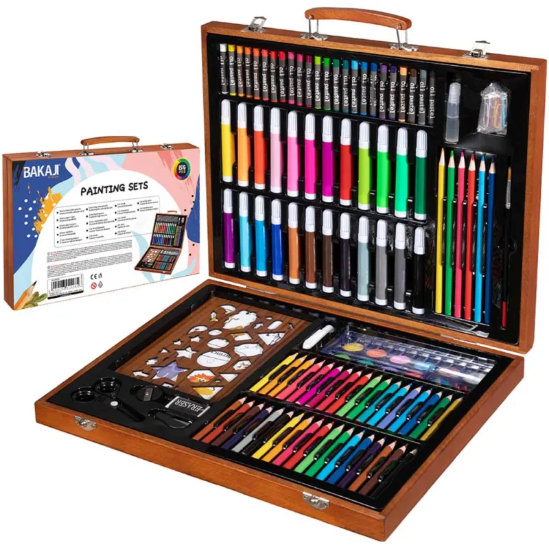 Valigetta Legno Pittore 110pz Colori Pittura Pastelli Acquerelli Professionale Offerta Del Giorno