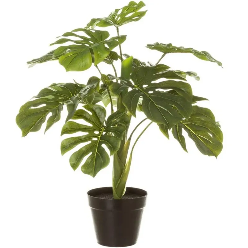 Prezzo Di Fabbrica Pianta Piantina Artificiale PVC Realistica Monstera Verde Design Arredamento