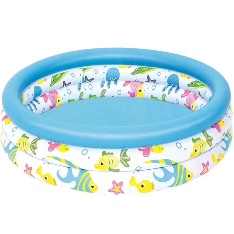Prezzo Conveniente Piscina Rotonda Gonfiabile Fuoriterra Pesciolini Bambini Giardino 3 Anelli