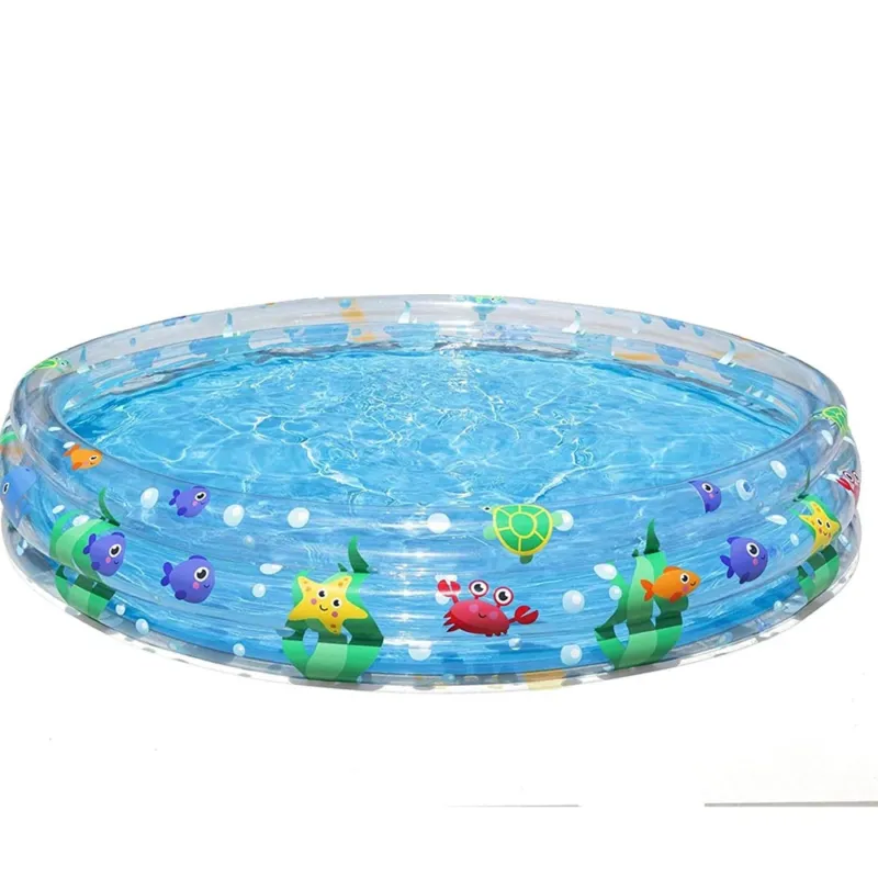 Piscina Rotonda 183cm Gonfiabile Fuoriterra Trasparent Bambini Giardino 3 Anelli Ultimissimo Modello