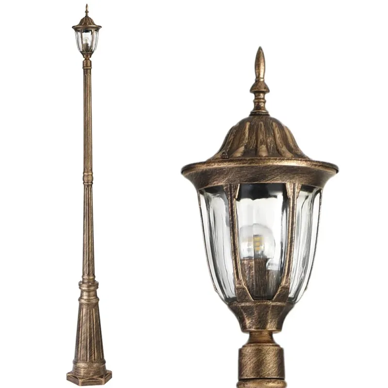 Saldi Lampione Vittoriano Classico da Giardino Lampada Esterno Alluminio e Vetro 202cm