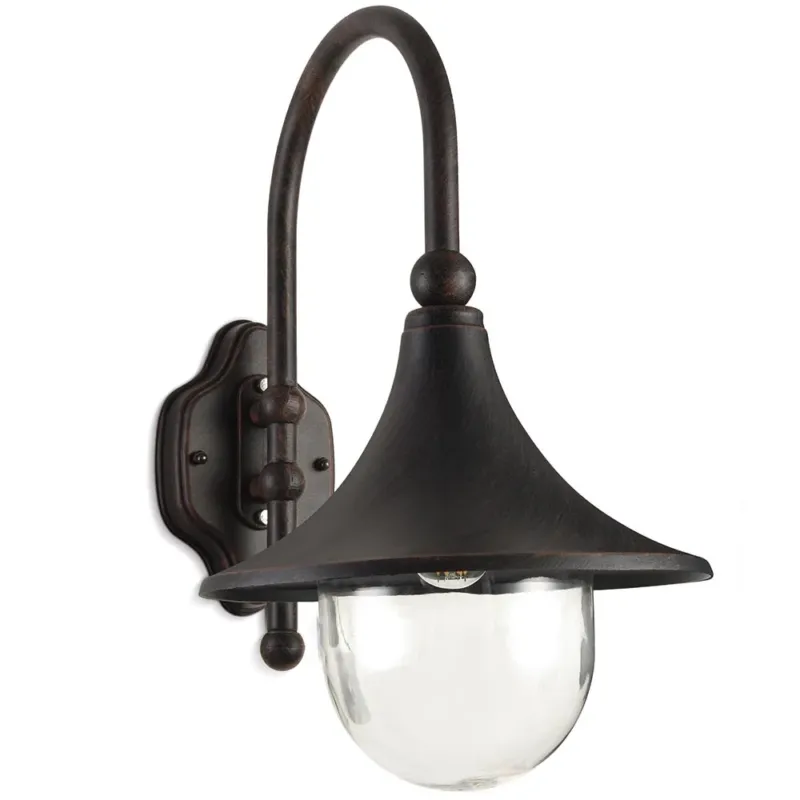 Lampione Vittoriano Classico a Parete Lampada Arco Applique Esterno Alluminio Professionale