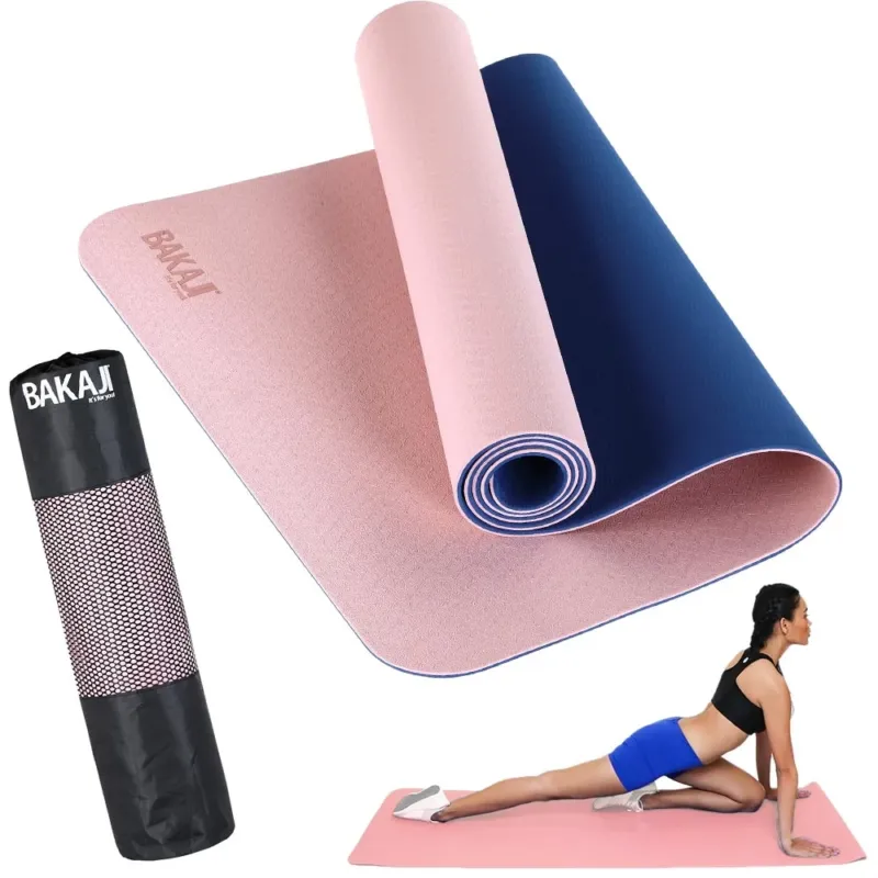 Tappetino Yoga Aerobica Pilates Tappeto Allenamento Fitness Palestra Rosa Blu Professionale