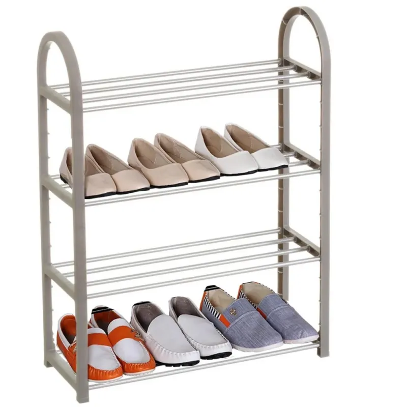 Scarpiera Slim Salvaspazio 4 Ripiani Porta Scarpe Ingresso Casa 50x19x65 Grigio Prezzo Ridotto