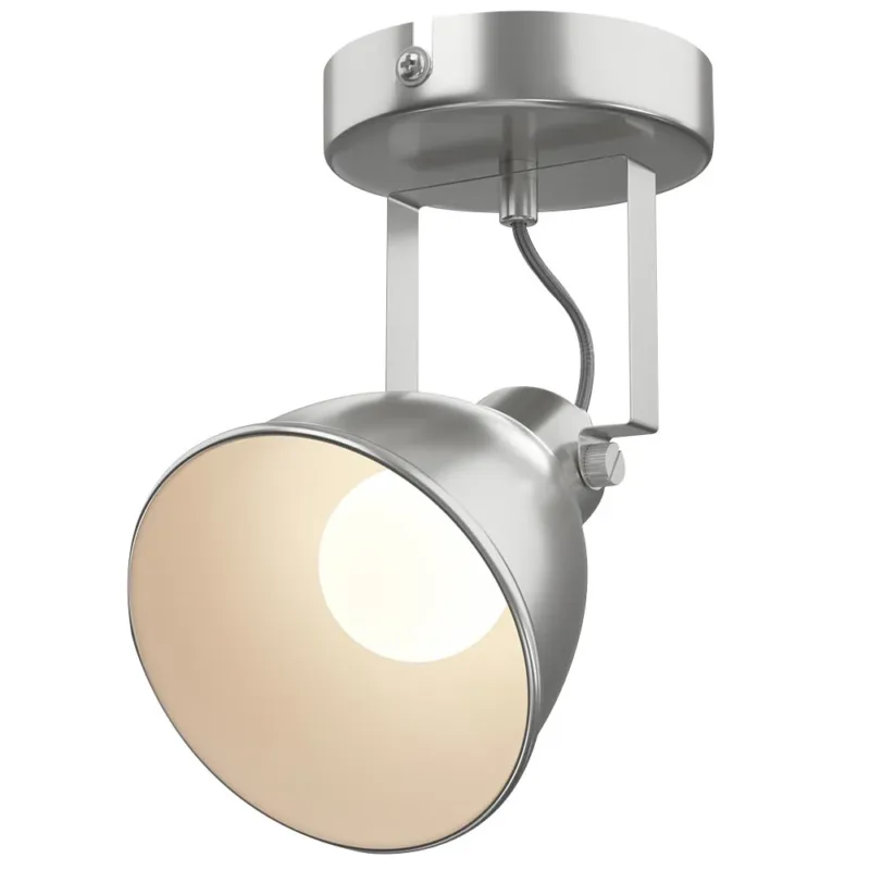 Lampada Applique Parete Faretto Direzionabile Metallo Design Moderno E14 Silver Economico