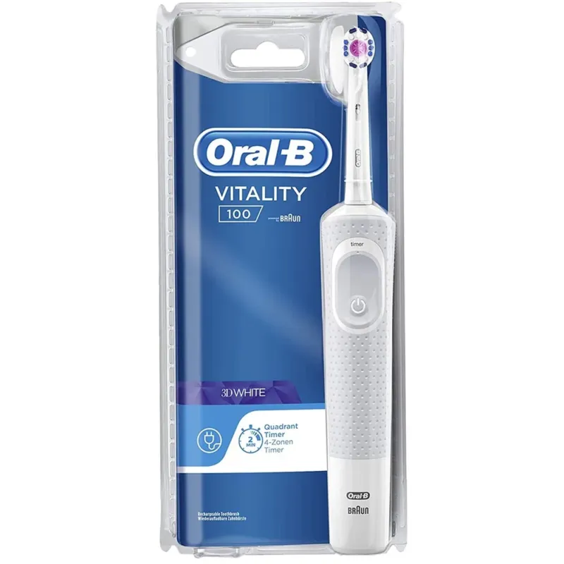 Più Venduto Oral B Spazzolino Elettrico Denti Vitality 100 3D White a Batteria con Timer