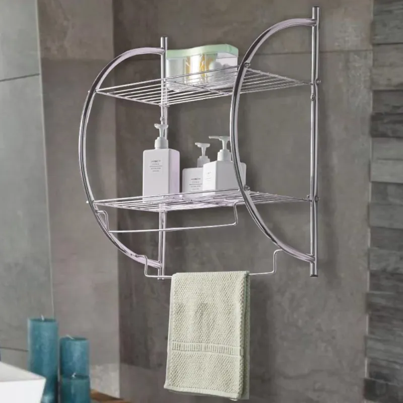 Offerta Lampo Portasciugamani da parete bagno 3 ripiani Porta Asciugamani + Mensola in Acciaio