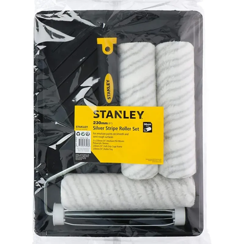 Set Pittore Stanley con 3 Rulli 23cm e Vaschetta Pittura Verniciare Pareti Casa Ordina Subito