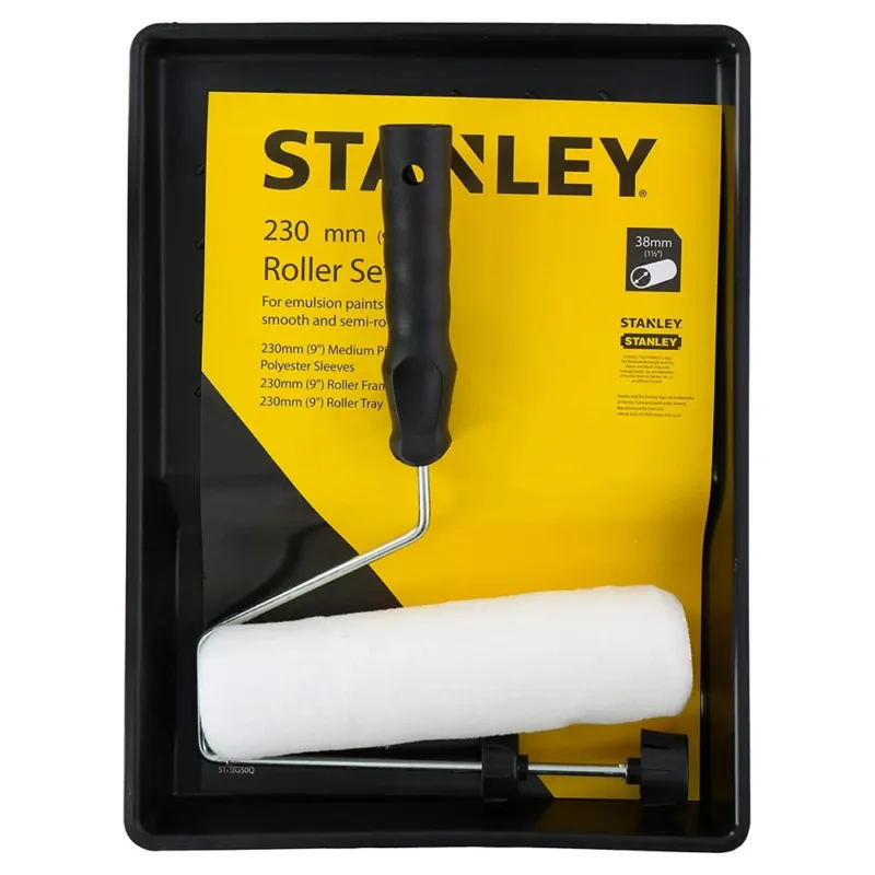 Promozione Esclusiva Set Pittore Stanley con Rullo 23 cm e Vaschetta Pittura Verniciare Pareti Casa