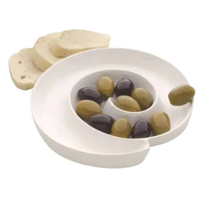 Offerta Limitata Spirale Vassoio Aperitivo in Ceramica per Olive Contorni e Stuzzichini Bianco