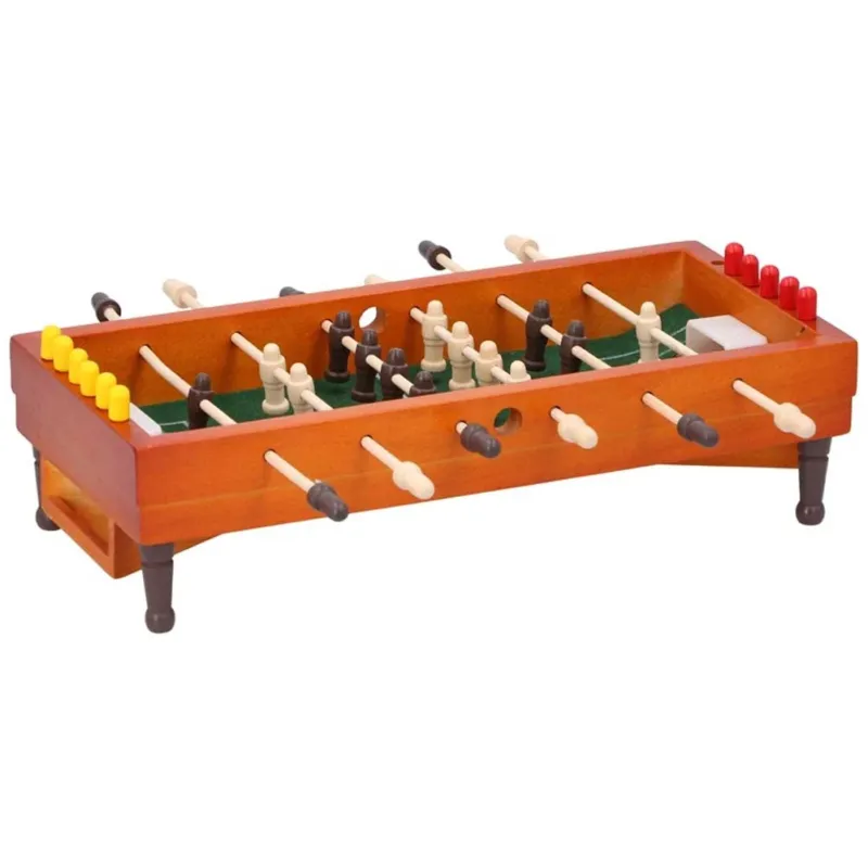 Più Venduto Mini Calcio Balilla in Legno Biliardino da Tavolo 6 Stecche 14 Omini 24x29x8cm
