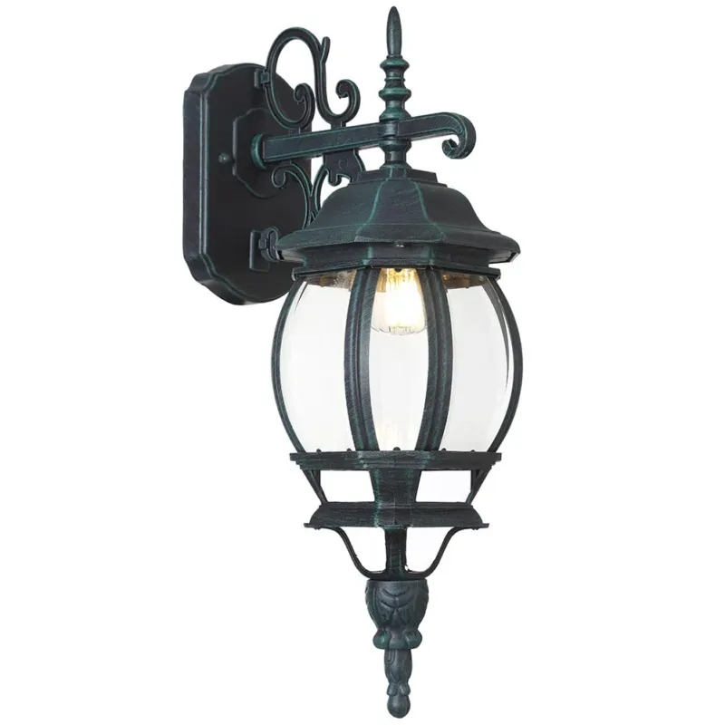 Acquista Ora Lampione Vittoriano a Parete Lampada Applique Esterno Alluminio Verde Bronzo