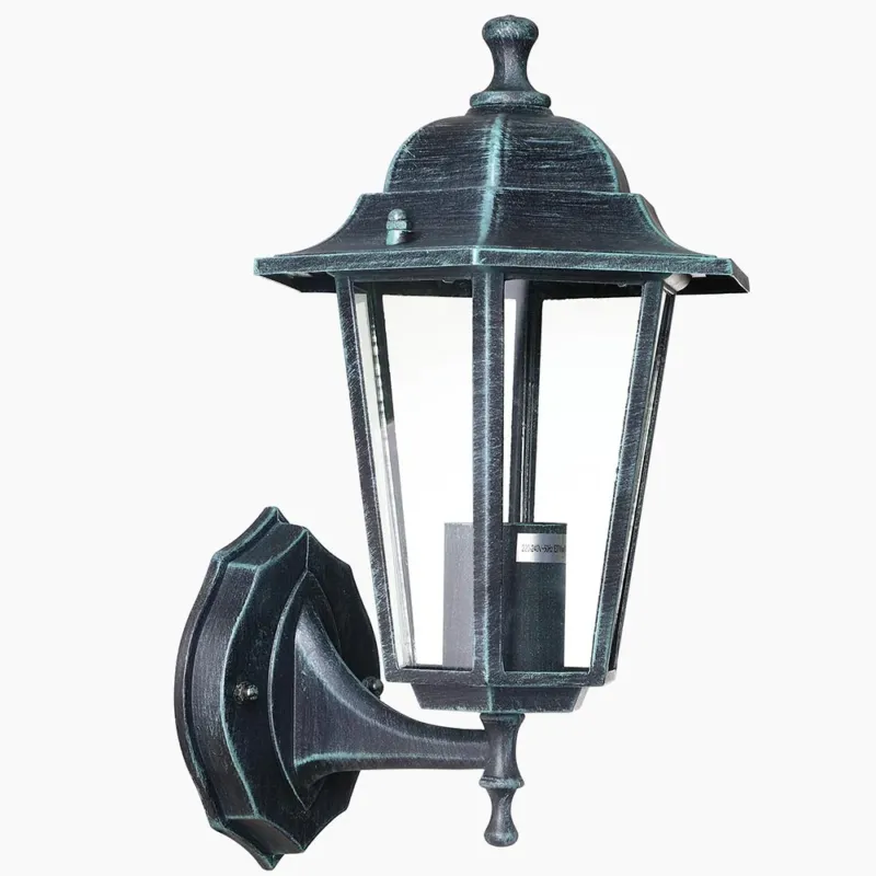 Lampione Vittoriano Classico a Parete Lampada Applique Esterno Alluminio e Vetro Offerta Speciale