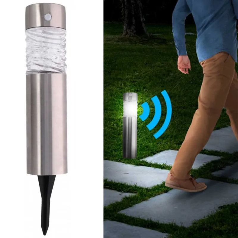 Lampada Giardino Ricarica Solare con Sensore Movimento Paletti Luce LED 44x7cm Prezzo Scontato