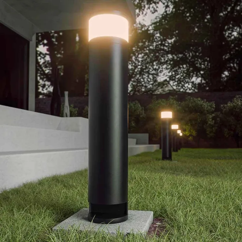 Lampada Paletto LED Giardino + 2 Prese Shucko Palo Illuminazione Esterno 46cm Ordina Subito