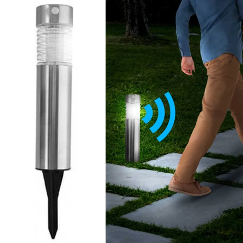 Novità Lampada Giardino Ricarica Solare con Sensore Movimento Paletti Luce LED 39x6cm