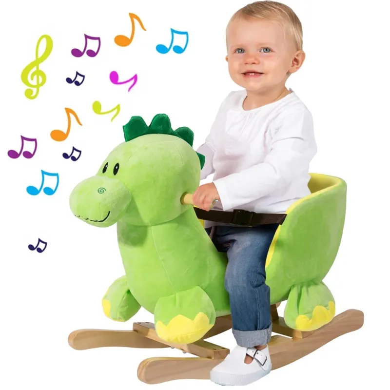 Vendita Finale Dinosauro a Dondolo Cavalcabile Peluche Giocattolo Bambini con Effetti Sonori