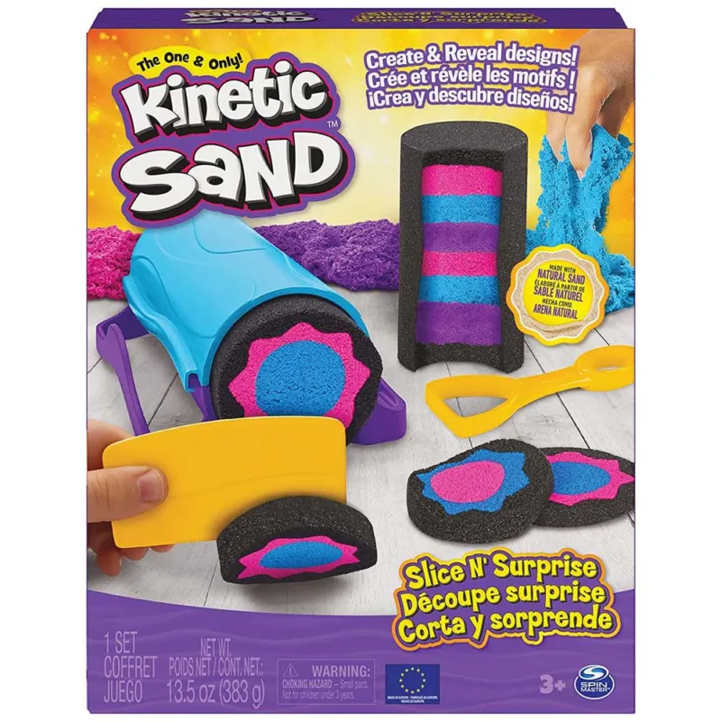 Vendita Finale Kinetic Sand Sabbia Magica Cinetica 380GR Colorata Con 7 Accessori e Strumenti