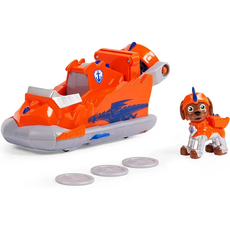 Paw Patrol Veicolo Rescue Knight Gioco Sparaproiettili con Personaggio Zuma Affare