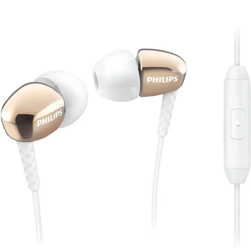 Super Prezzo Cuffie Auricolari Stereo Philips SHE3905GD/00 TV Mp3 Smartphone Microfono Gold