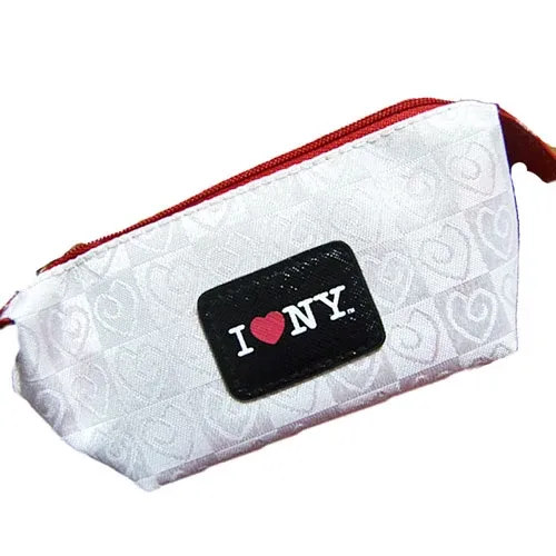 Super Prezzo Mini Pochette Astuccio Portachiavi con Zip I love New York Colore Bianco