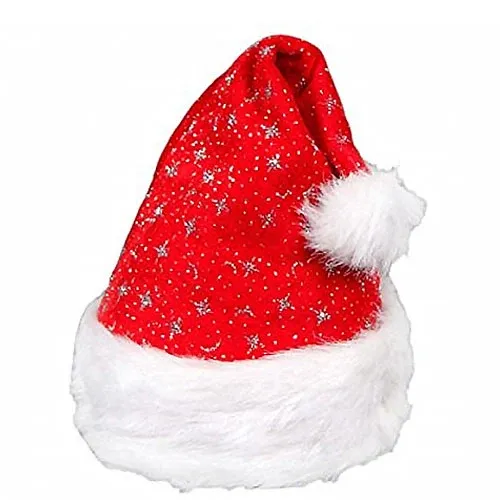 Ultimissimo Modello Cappello Cappellino Babbo Natale Glitterato Rosso Abbigliamento Natalizo