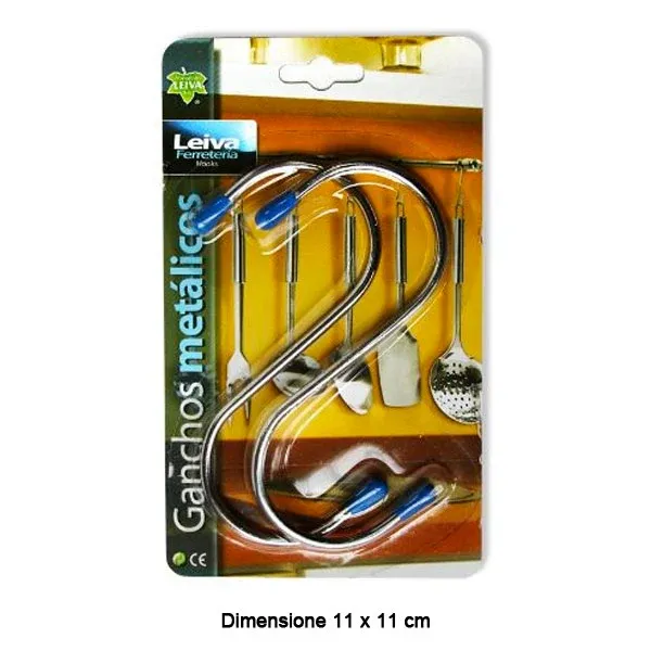 Offerta Ganci a forma di S in acciaio Set da 2 pezzi 11x11 cm