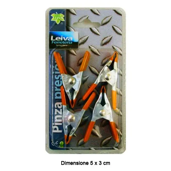 Professionale Set 4 Pezzi Pinze a Pressione 5x3 cm Stringenti Tuttofare Fai da Te Leiva